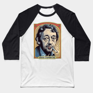 Serge Gainsbourg Retro Illustration Baseball T-Shirt